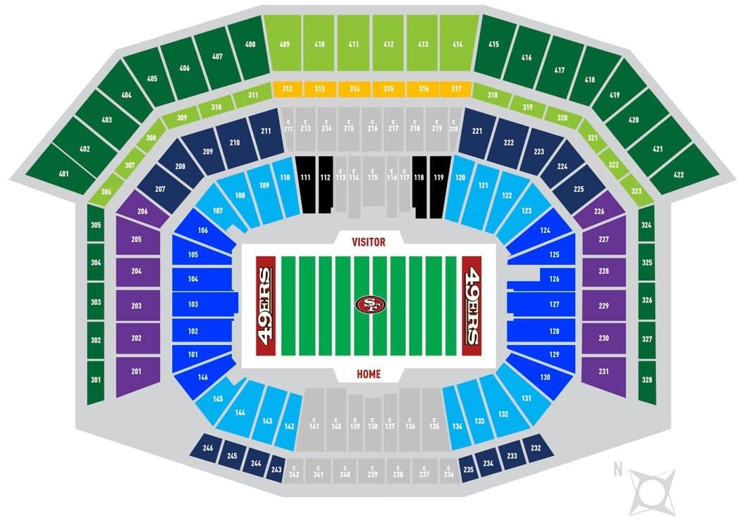 মানচিত্র 49ers পার্কিং