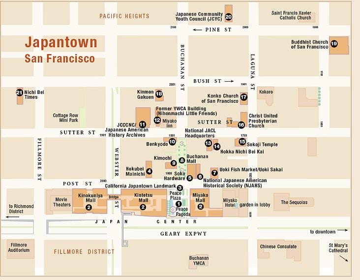 মানচিত্র japantown-সান ফ্রান্সিসকো