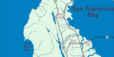 মানচিত্র বে এরিয়া উপদ্বীপ