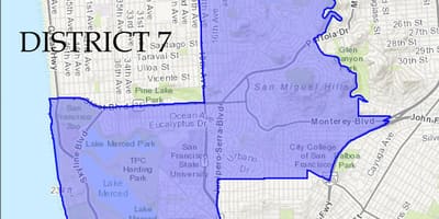 মানচিত্র, সান ফ্রান্সিসকো, জেলা 7 