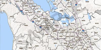 মানচিত্র, সিলিকন ভ্যালি, জিপ কোড