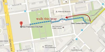মানচিত্র SF সিটি হল