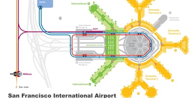 San Francisco airport গাড়ী ভাড়া মানচিত্র